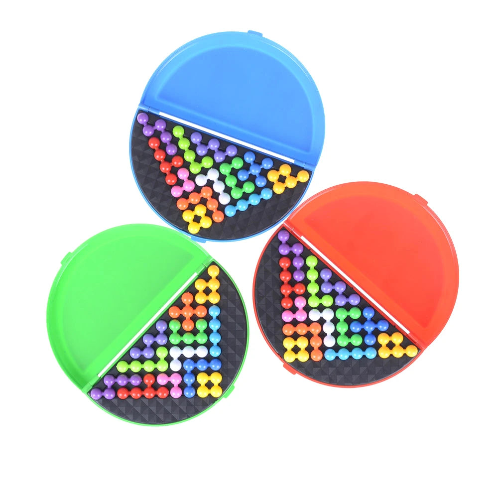 Classic IQ 3D Puzzle Board Game Pyramid Plate with Pearl Beads Children's Logical Thinking Montessori Educational Toy Gift
